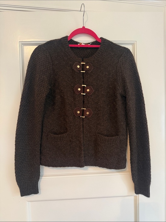 Tory Burch Sweaters - Tory Burch Classic Womens Toggle Cardigan Sweater in Dark Brown
